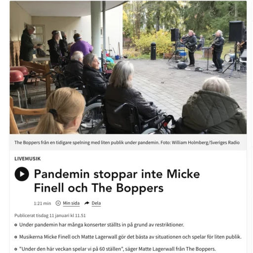 Pandemin stoppar inte Micke Finell och The Boppers